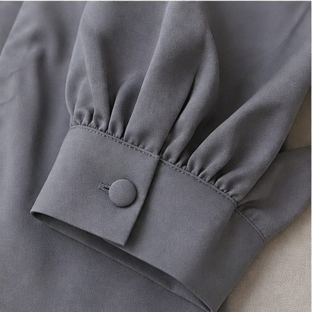 Gray Button Blouse - Picture 5 of 6